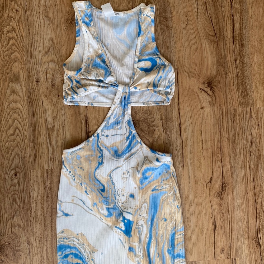 Tie dye cut out dress